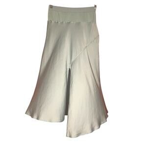 Guess High Waist Asymmetrical Midi Skirt in Pale Mint Size M